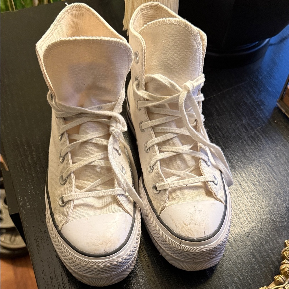 Converse Cream High-Top Sneakers